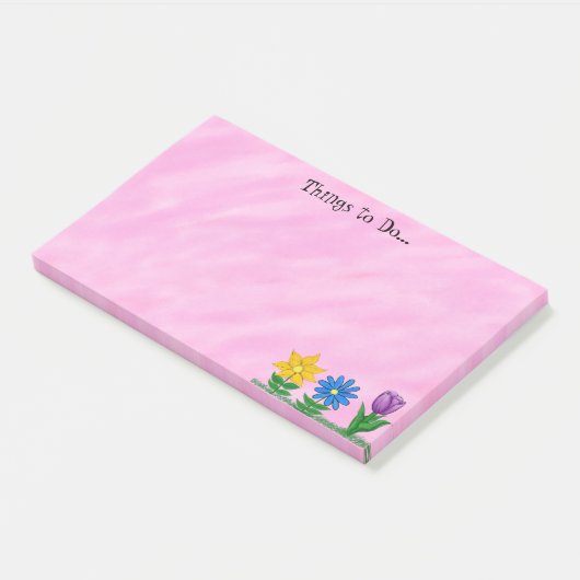  Florals Speciaal Roze Post Het Notiepaden Post-it® Notes (Schuin)