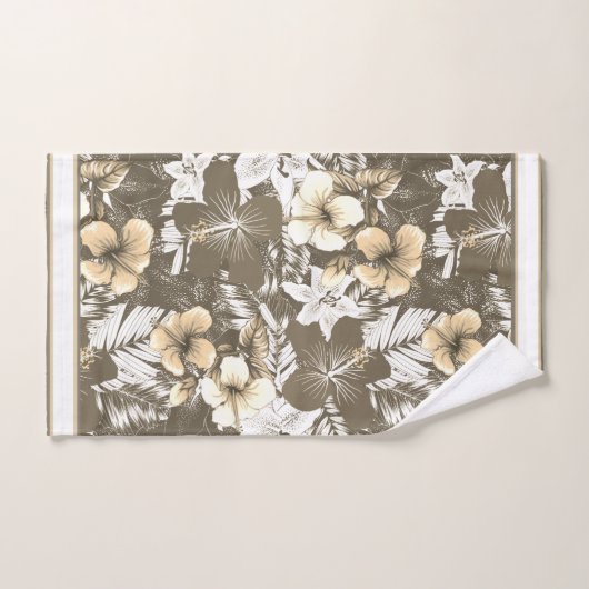 Florals Taupe, Ivory, White Blends Bad Handdoek (Handdoek)