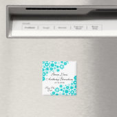  Florals turquoise sparen de Datum Magnet (Insitu (Vaatwasser))