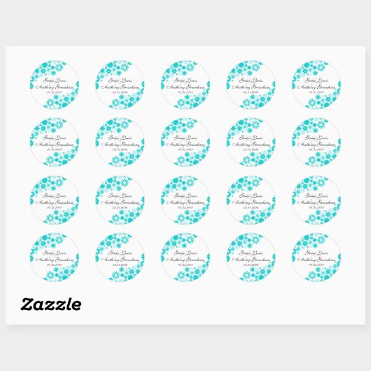 Florals Turquoise Stickers (Vel)
