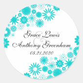 Florals Turquoise Stickers (Voorkant)