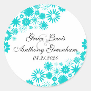  Florals Turquoise Stickers