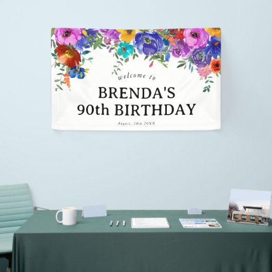 Florals van heldere en vette Waterverf Spandoek (Beurs)