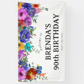 Florals van heldere en vette Waterverf Spandoek (Verticaal)