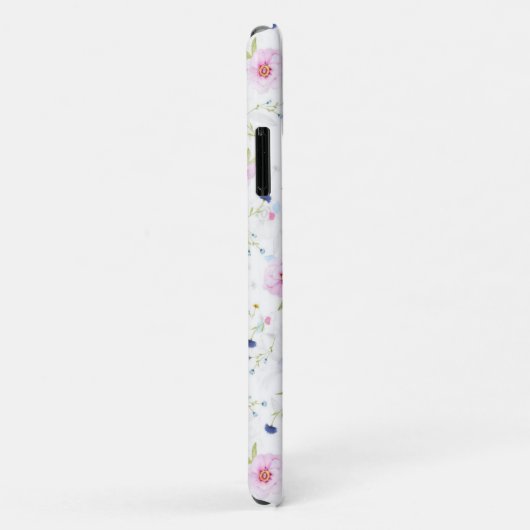 Florals van roze en blauwe Waterverf Telefoontas Case-Mate iPhone Case (Achterkant/rechts)