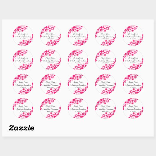  Florals Vibrant Roze Stickers (Vel)