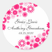  Florals Vibrant Roze Stickers (Voorkant)