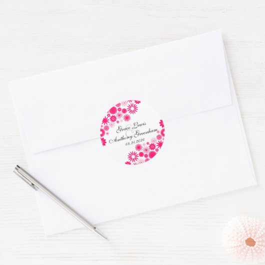 Florals Vibrant Roze Stickers (Envelop)