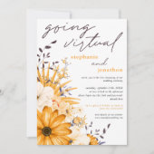 Florals virtuele bruiloft met gele grijze Waterver Kaart (Voorkant)