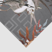 Florals, vogels, grijze achtergrond ontkoppeling tissuepapier (Detail)