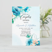 Florals voor blauwgroen en perse Waterverf Kaart (Staand voorkant)