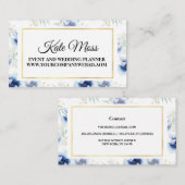 Florals voor gouden en blauwe Waterverf Visitekaartje (Voorkant / Achterkant)