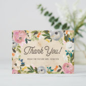  Florals | Vrijgezellenfeest vlakke dank Bedankkaart (Staand voorkant)