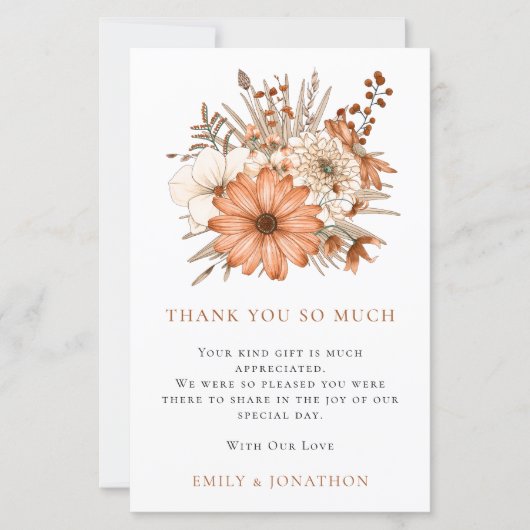 Florals Wedden 3 Foto citaat Bedankt (Voorkant)