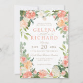 Florals Weddenschap over Waterverf in de lente Kaart (Voorkant)