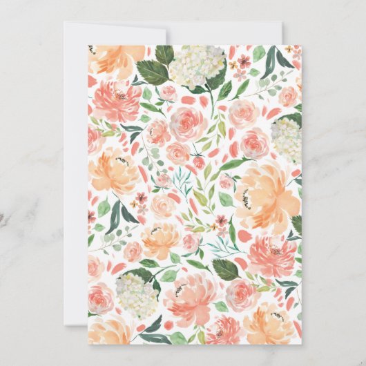 Florals Weddenschap over Waterverf in de lente Kaart (Achterkant)