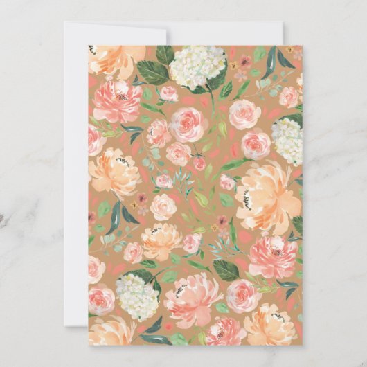 Florals Weddenschap over Waterverf in de lente Kaart (Achterkant)