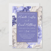 Florals Weddenschap van White and Blue Peony Save The Date (Voorkant)