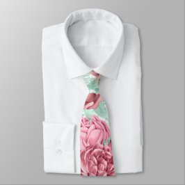 Florals Wedding roze en Waterverf Stropdas