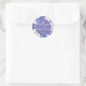 Florals Wedding White and Blue Peony Ronde Sticker (Tas)