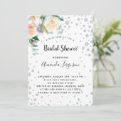 Florals white rose gold glamoureus vrijgezellenfee kaart (Staand voorkant)