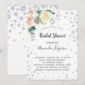 Florals white rose gold glamoureus vrijgezellenfee kaart (Voorkant / Achterkant)