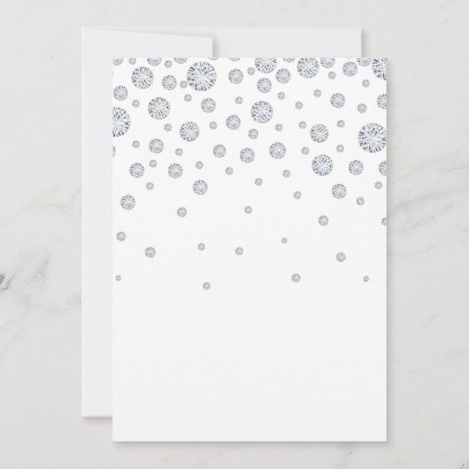 Florals white rose goureuze bruiloft kaart (Achterkant)