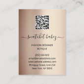 Florals Wreated Roos Marsala QR Code Body Stylist Visitekaartje (Achterkant)