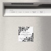  Florals zwart sparen de Datum Magnet (Insitu (Vaatwasser))