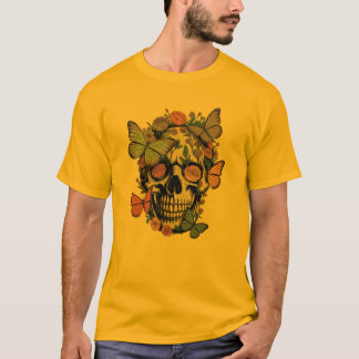 FloralSkullT-Shirt | Ästhetischer SchädelmitBlumen T-shirt