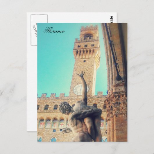 Florance-Piazza della Signoria Briefkaart (Voorkant / Achterkant)