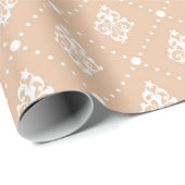  floranje wit vocht roodbruin patroon cadeaupapier (Rol Hoek)