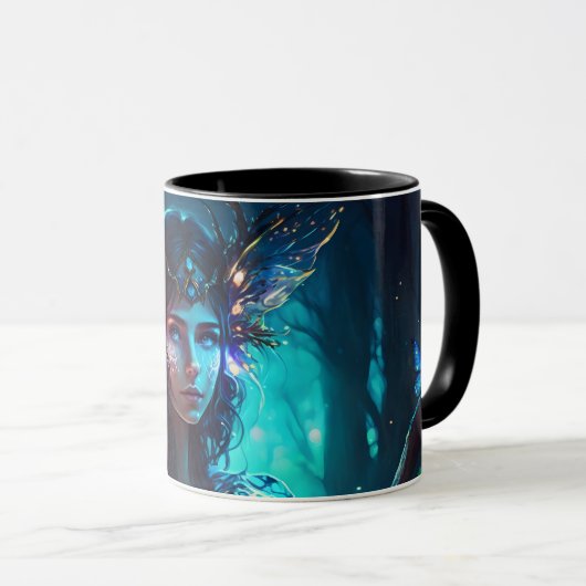 Flora's abstract haarbos mok (Voorkant rechts)