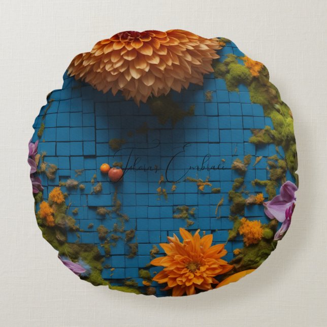 Flora's Embrace Ronde Kussen (Voorkant)