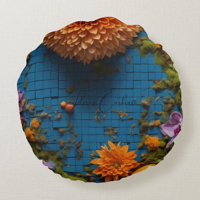 Flora's Embrace Ronde Kussen (Achterkant)