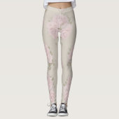 Floreado Rosa y Verde Agua Leggings (Voorkant)