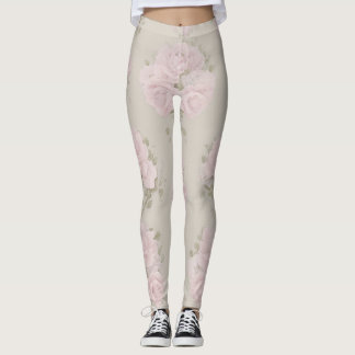 Floreado Rosa y Verde Agua Leggings