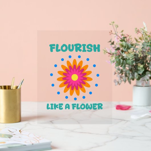 Florece como una flor acryl bord (Huwelijk)