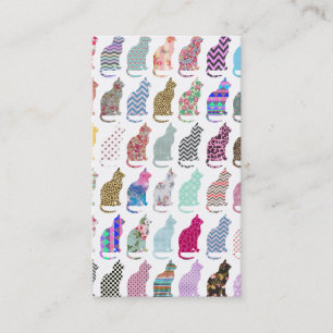  floreel chevron aztec whimsical-kattenpatroon visitekaartje