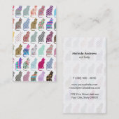 floreel chevron aztec whimsical-kattenpatroon visitekaartje (Voorkant / Achterkant)