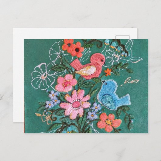 floreel geschilderd briefkaart (Voorkant / Achterkant)