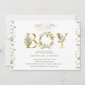 floreel goud baby shower is een uitnodiging voor e (Voorkant)