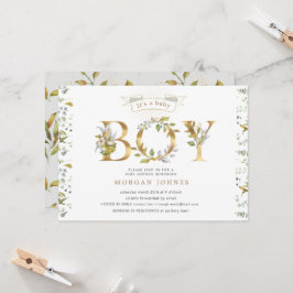 floreel goud baby shower is een uitnodiging voor e