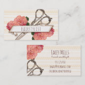  floreel haarstylist roze roze chic visitekaartje (Voorkant / Achterkant)