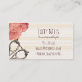  floreel haarstylist roze roze chic visitekaartje (Achterkant)
