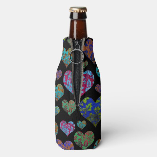  floreel hartpatroon aangepast monogram flesjeskoeler (Fles Achterkant)