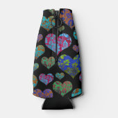  floreel hartpatroon aangepast monogram flesjeskoeler (Achterkant)