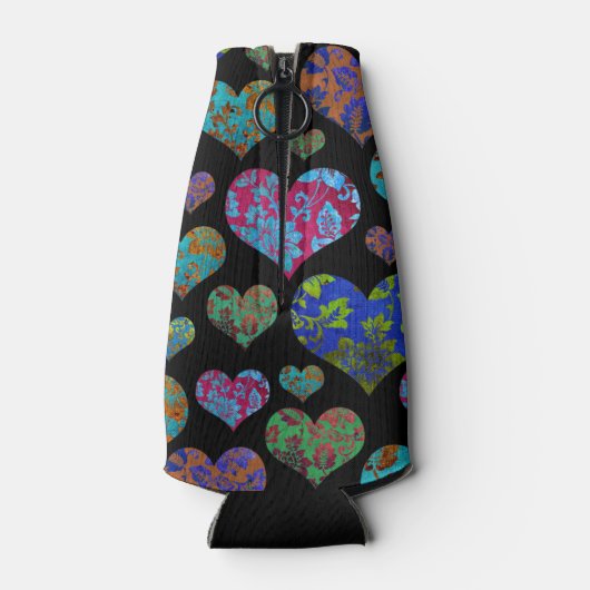  floreel hartpatroon aangepast monogram flesjeskoeler (Achterkant)