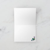 floreel hartpatroon initiaal naam monogram notitiekaartje (Binnen)