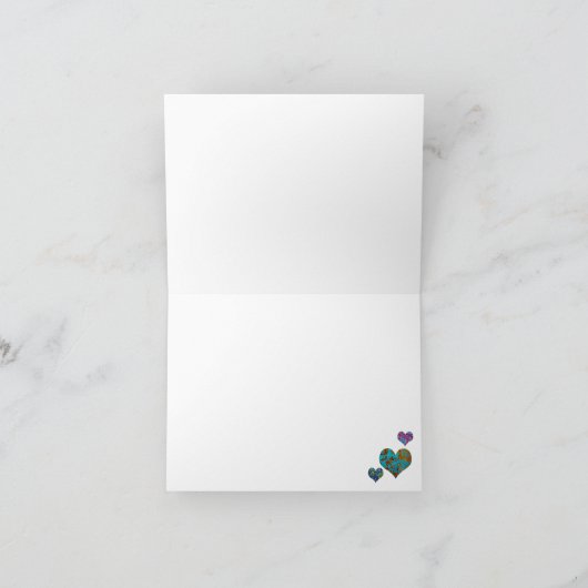  floreel hartpatroon initiaal naam monogram notitiekaartje (Binnen)